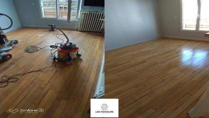 Restauration parquet ponçage vitrification Île de France